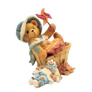 VTG Cherished Teddies Pat Falling for You 141313 Bear Figurine - Cute Fall Decor